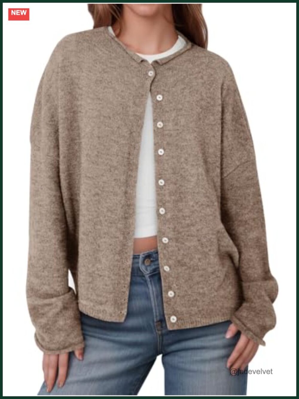 Womens Button Up Long Sleeve Lightweight Knit Cardigan